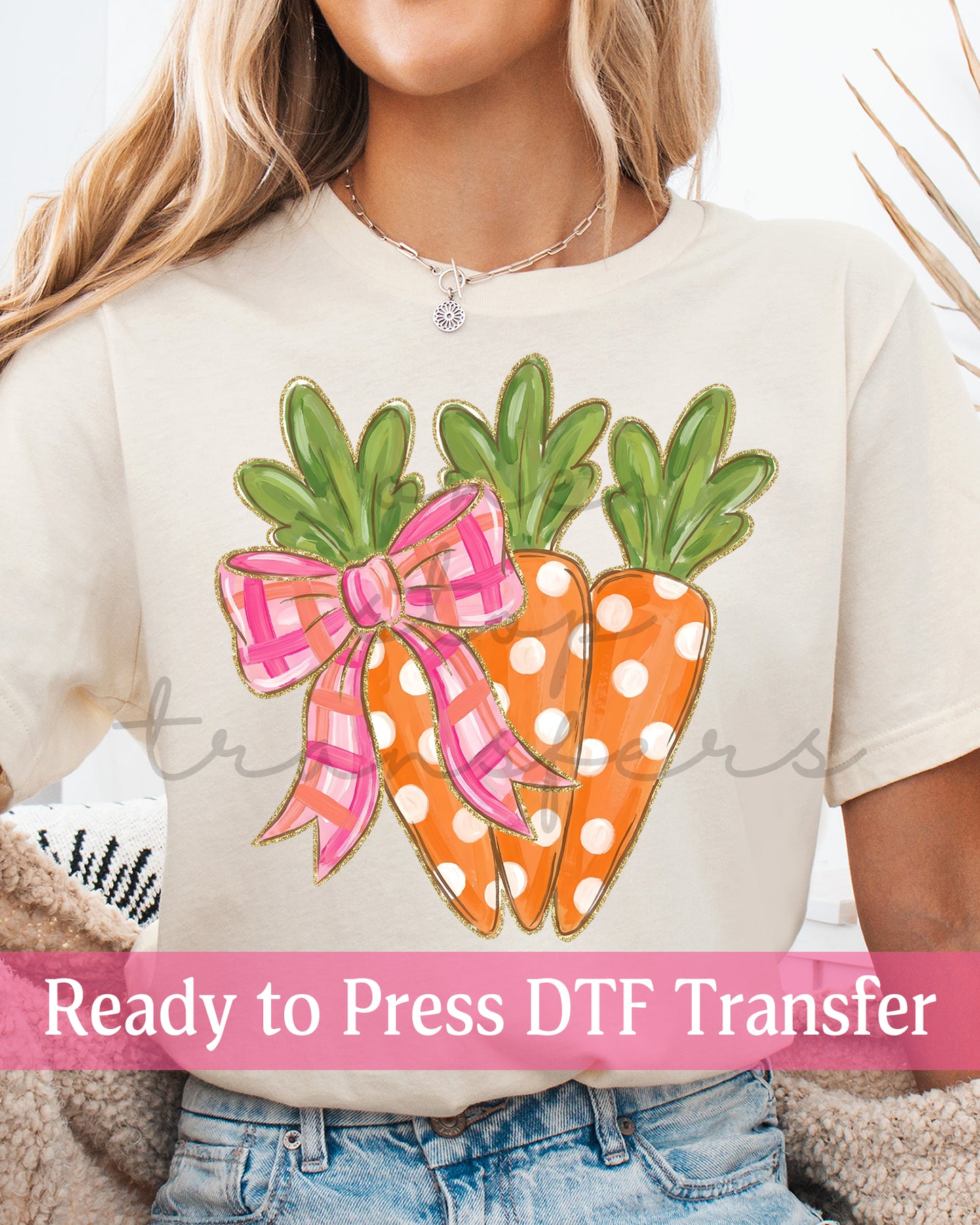 Gingham Coquette Carrots - Ready to Press DTF Transfers