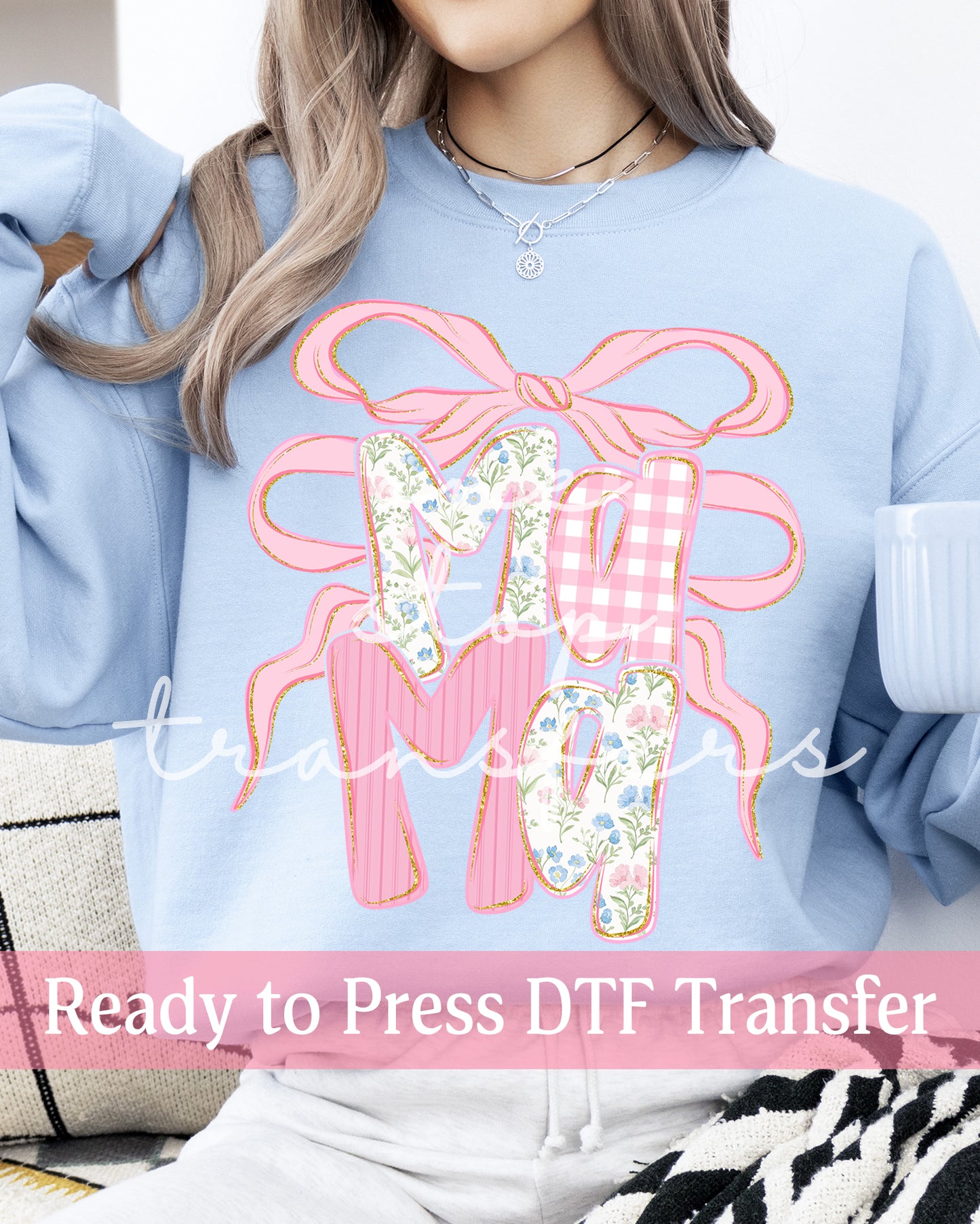 Pink Preppy Floral Coquette Mama, Gigi, Nana - Ready to Press DTF Transfers