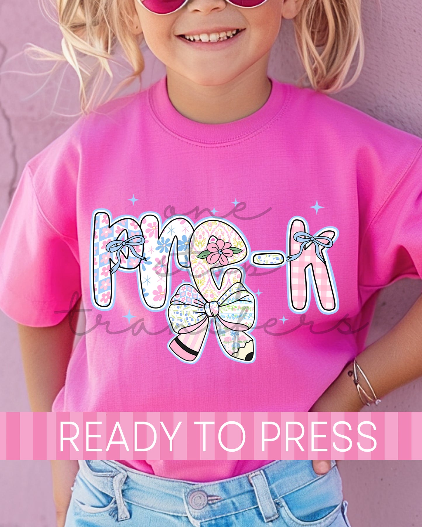 Preschool, Pre-K - 5th Grade Floral Pencil School Grades - Ready to Press DTF Transfers