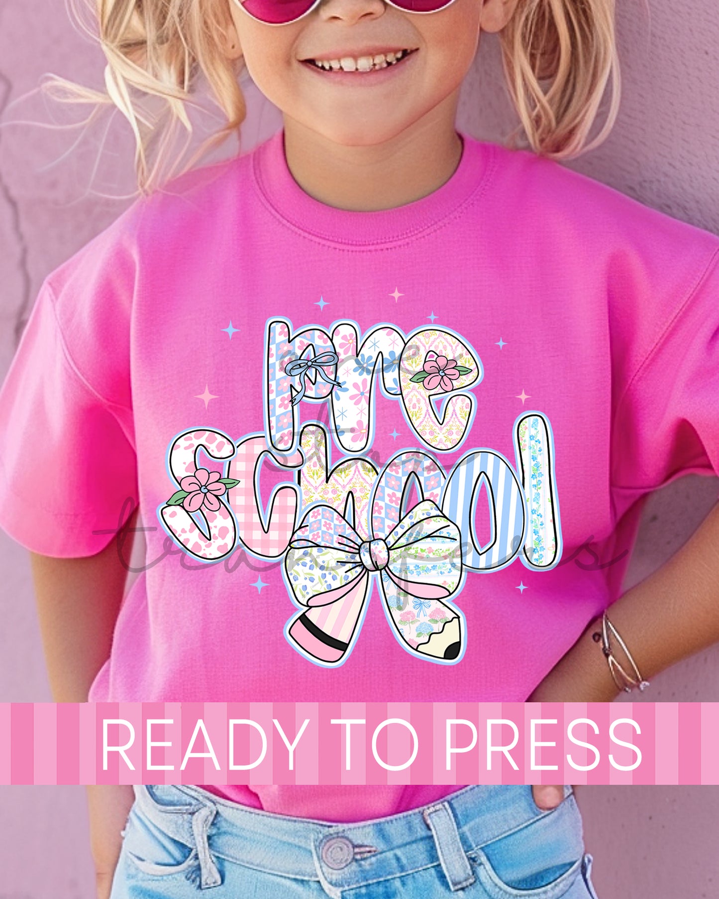 Preschool, Pre-K - 5th Grade Floral Pencil School Grades - Ready to Press DTF Transfers