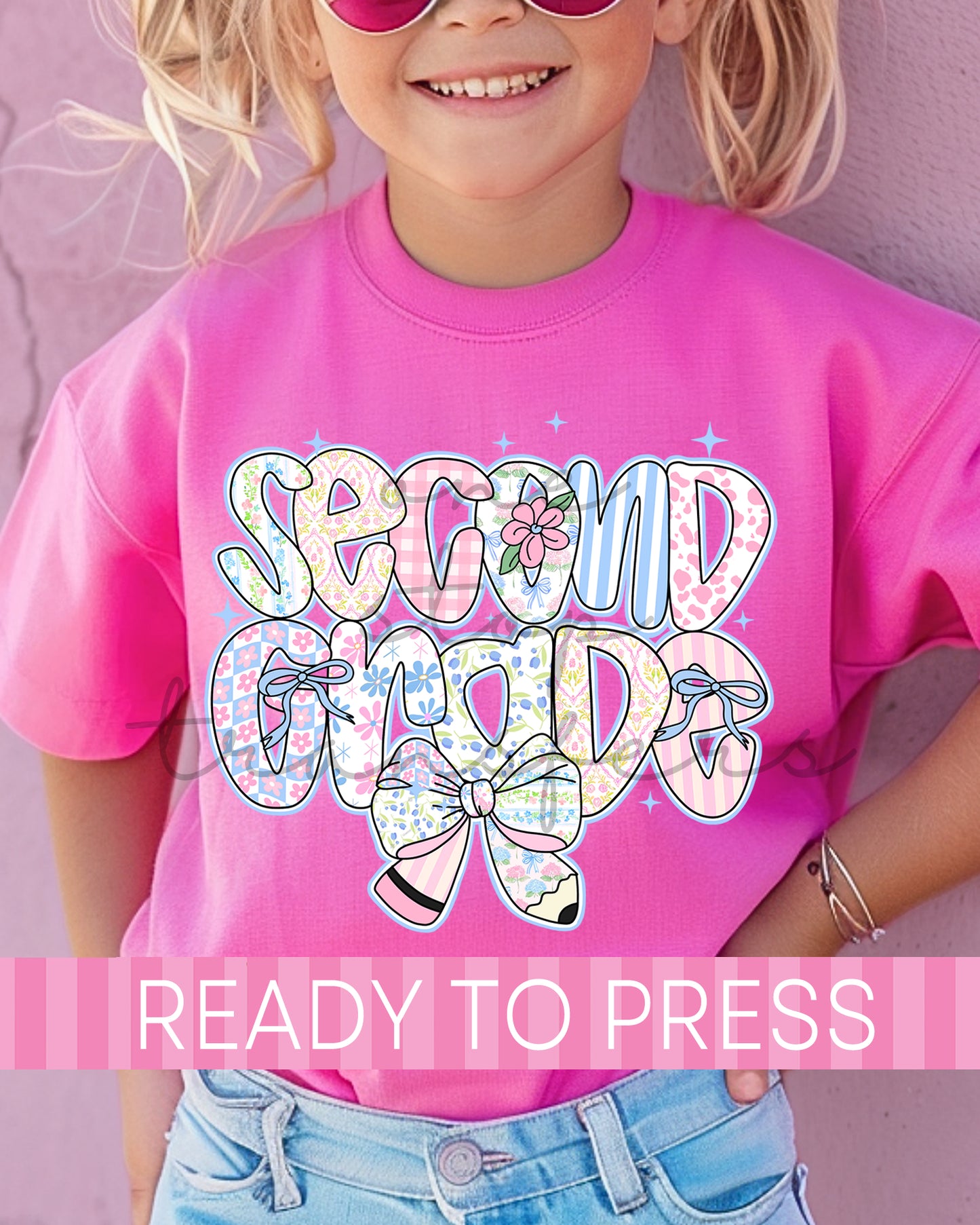 Preschool, Pre-K - 5th Grade Floral Pencil School Grades - Ready to Press DTF Transfers