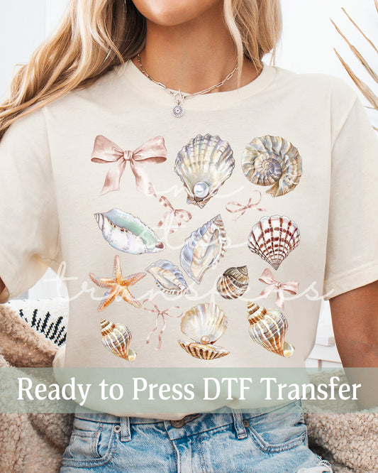 Coquette Neutral Pearl Seashells - Ready to Press DTF Transfers