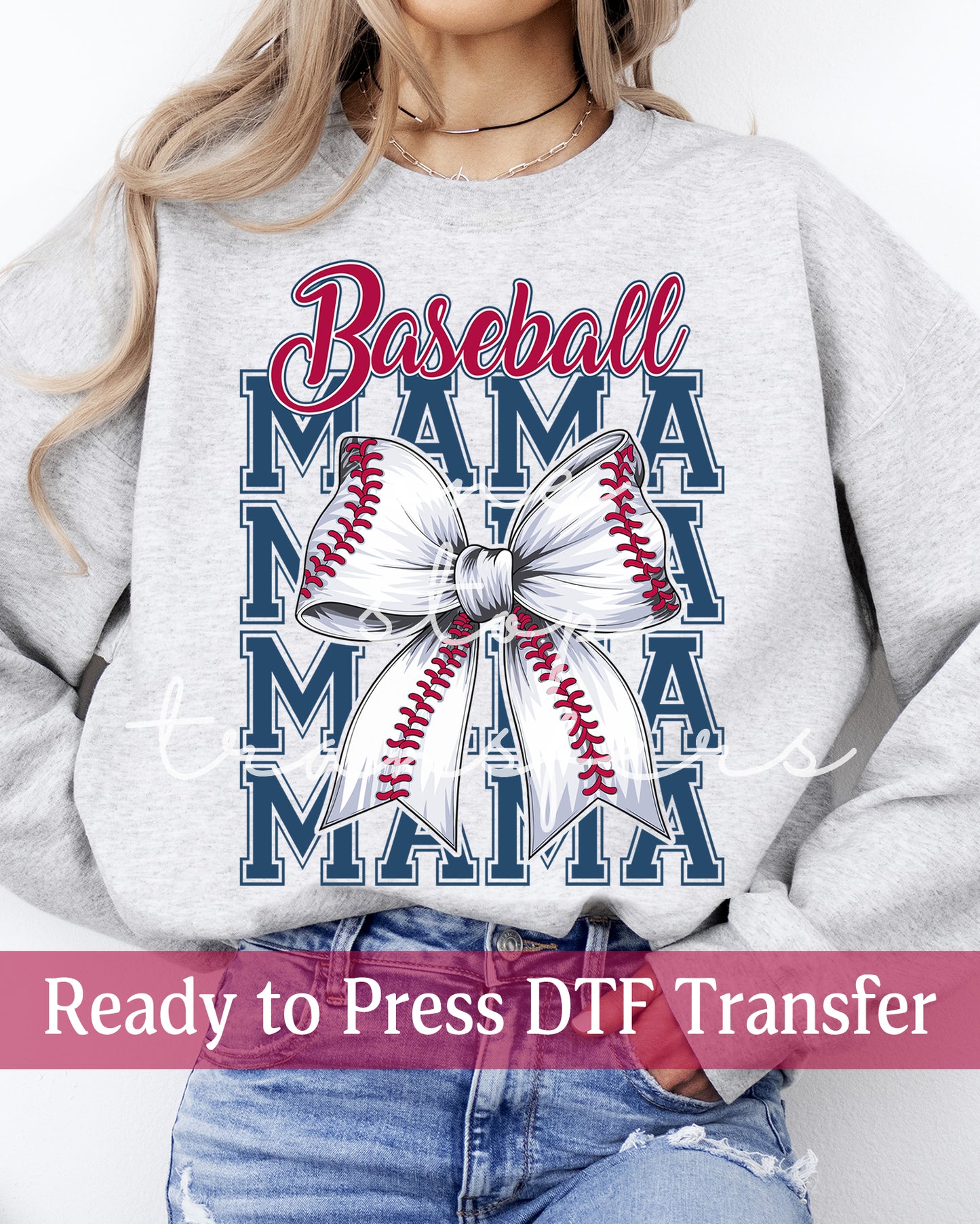 Coquette Stacked Baseball Mama - Ready to Press DTF Transfers