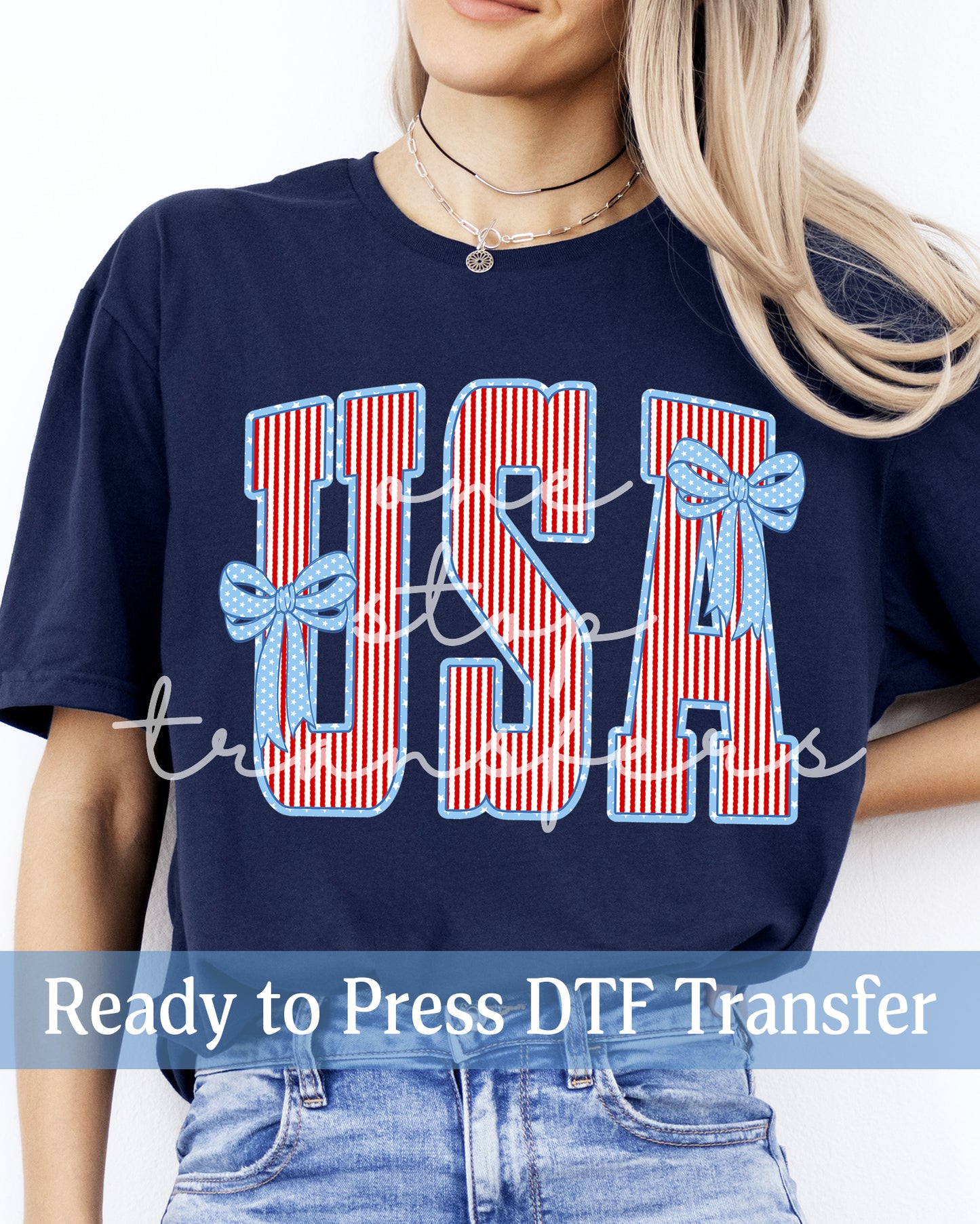 Preppy Coquette Striped USA 4th of July - Ready to Press DTF Transfers