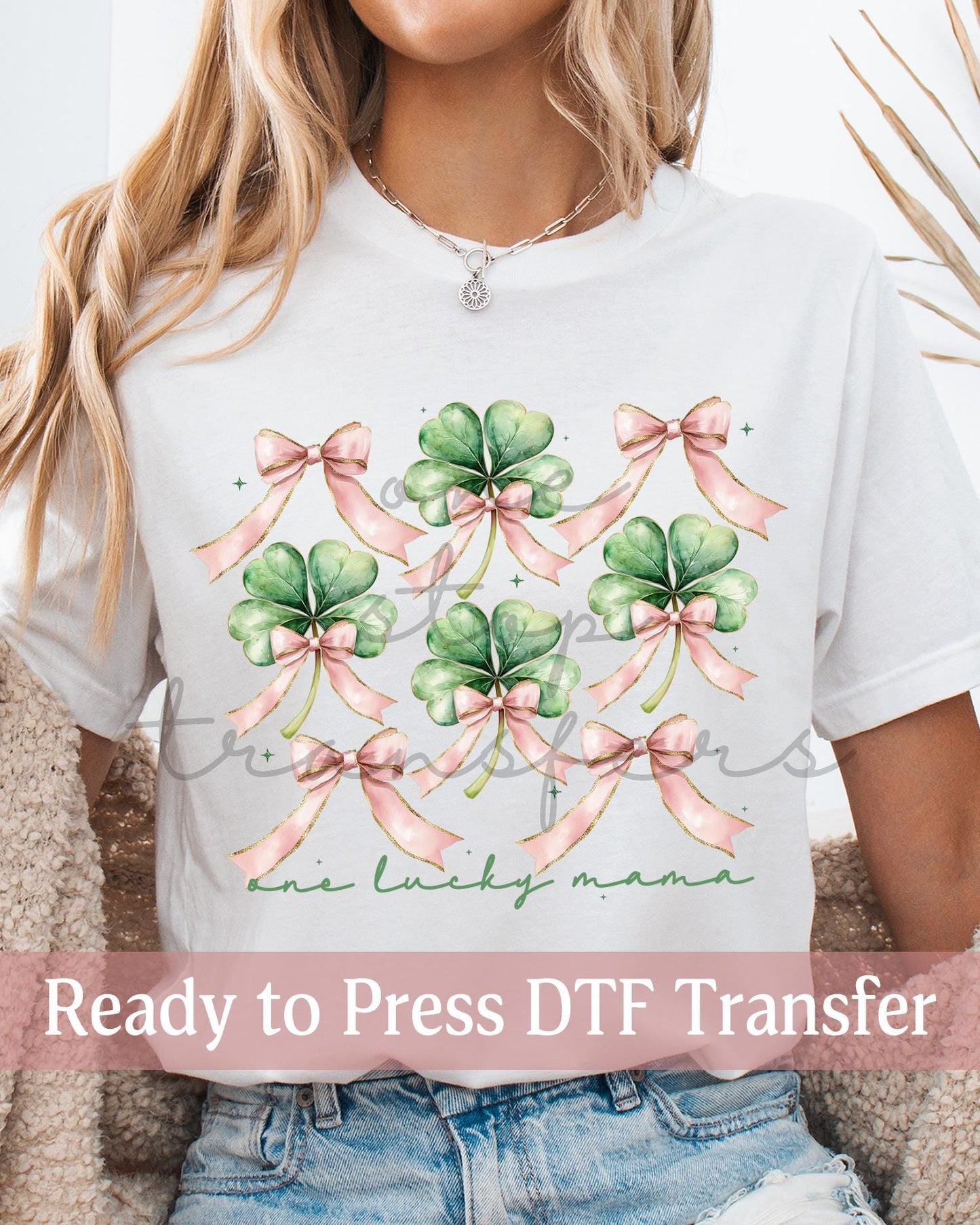 Coquette St. Patrick's Day One Lucky Mama Collage - Ready to Press DTF Transfers
