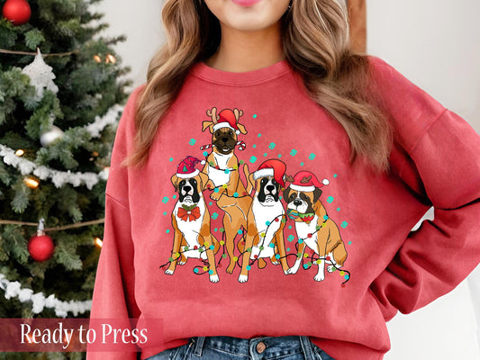 Christmas Boxer Family - Ready to Press DTF Transfers