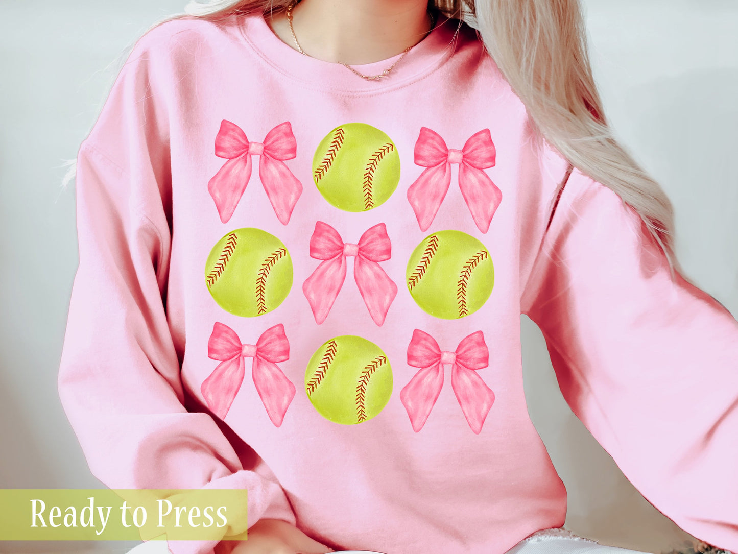 Coquette Softballs and Bows - Ready to Press DTF Transfers