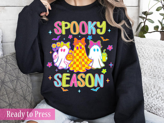 Neon Halloween Spooky Season Girly Ghosts - Ready to Press DTF Transfers