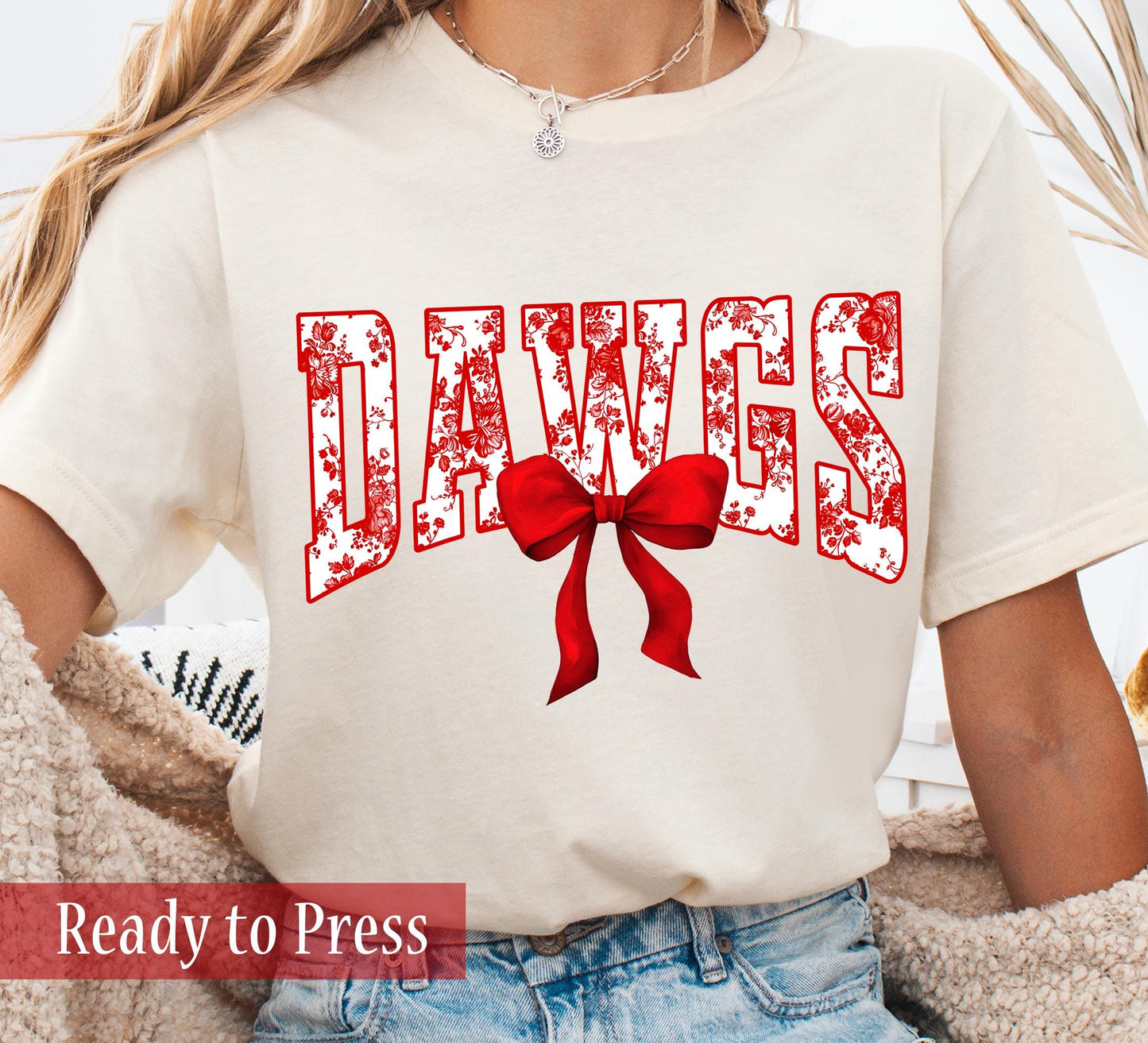 Coquette Chinoiserie Varsity DAWGS - Ready to Press DTF Transfers