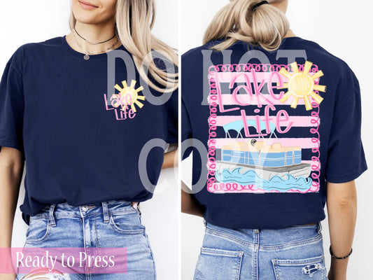 Preppy Lake Life Pontoon - Ready to Press DTF Transfers