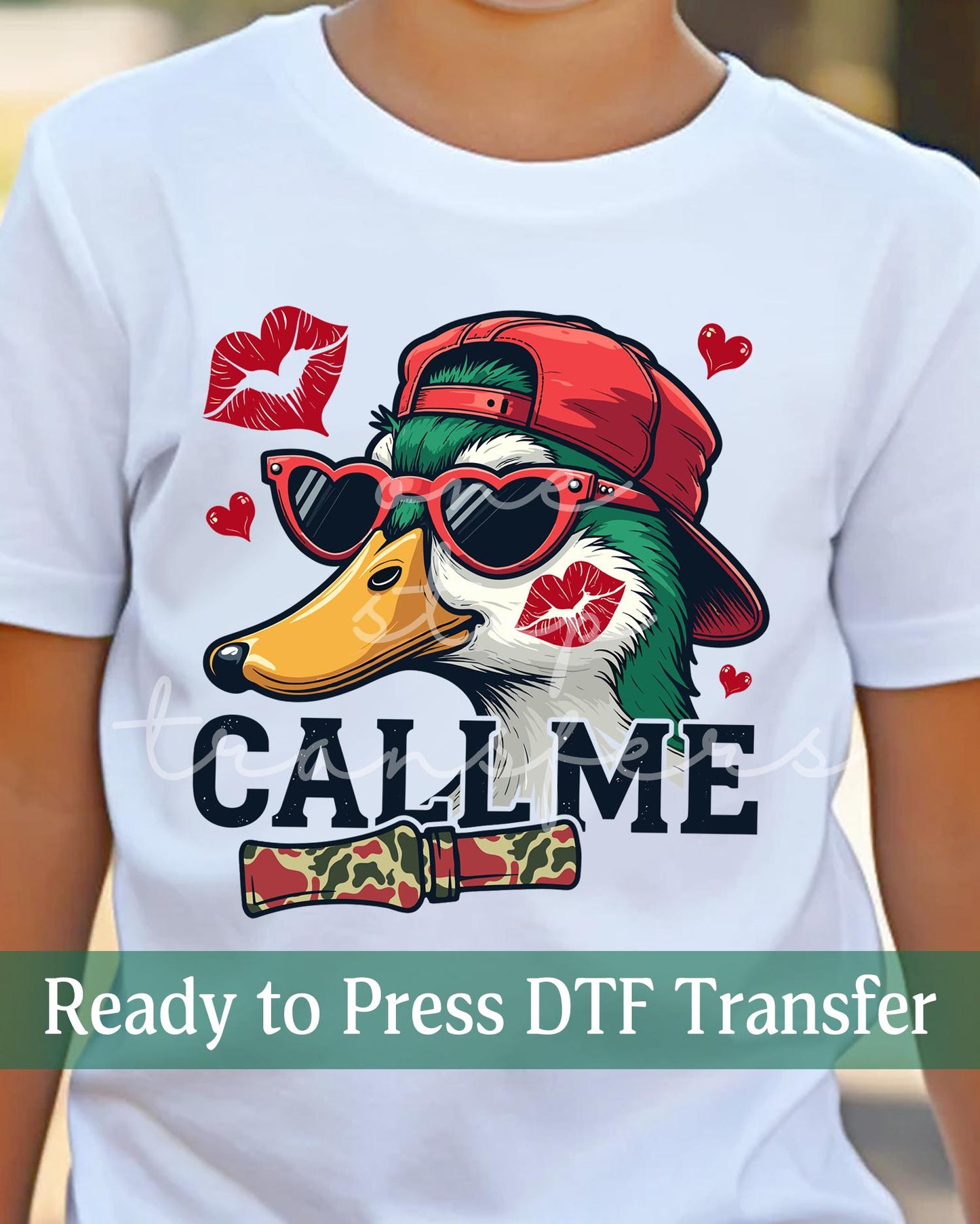 Valentine's Day Hunting Valentine Call Me Duck - Ready to Press DTF Transfers