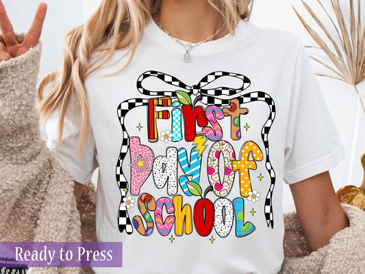 Checker Coquette First Day Of School - Ready to Press DTF Transfers