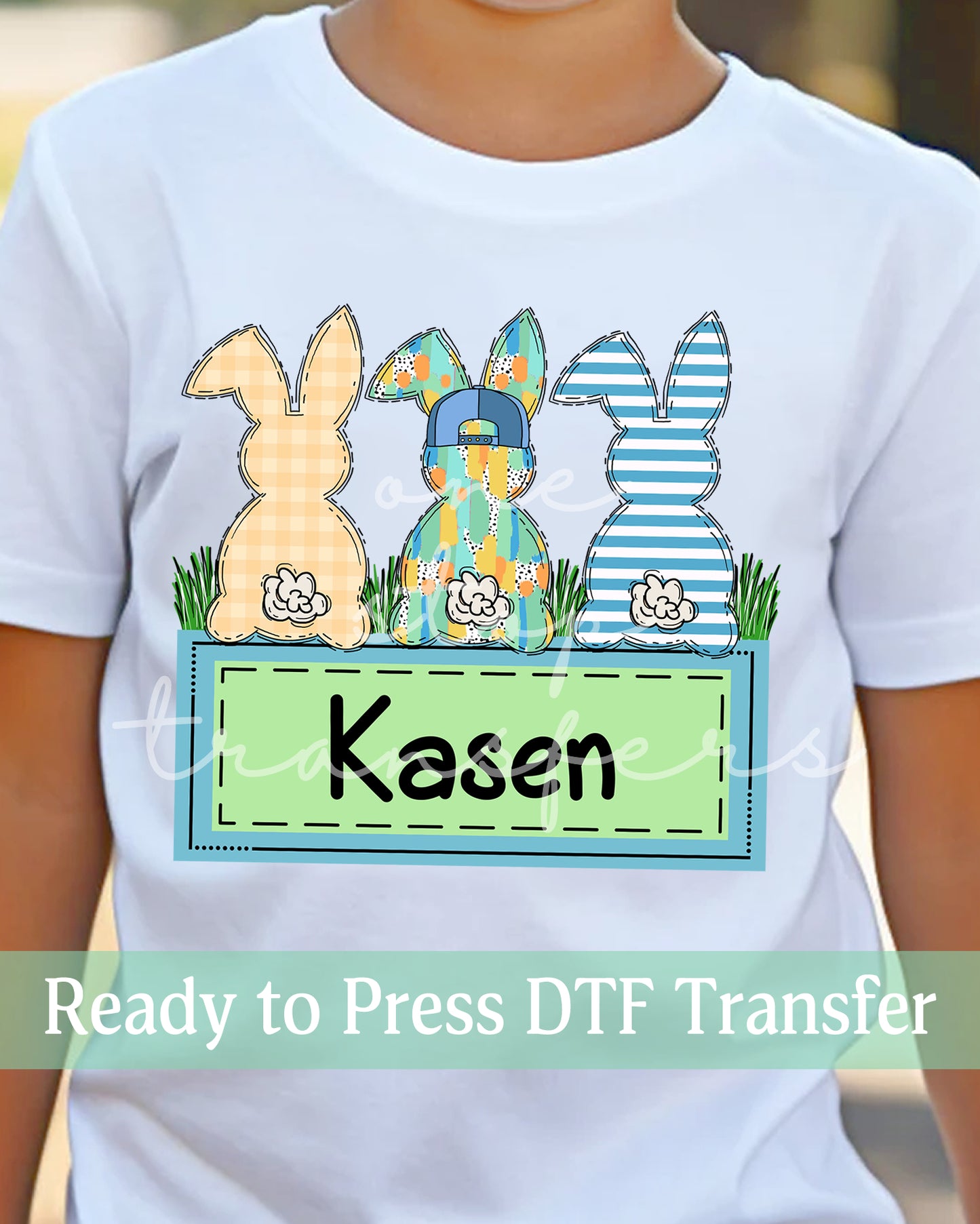 Custom Name Preppy Boy Easter Bunnies - Ready to Press DTF Transfers