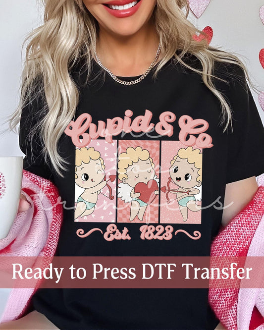 Valentine's Day Cupid & Co. Est. 1823 Cartoon - Ready to Press DTF Transfers