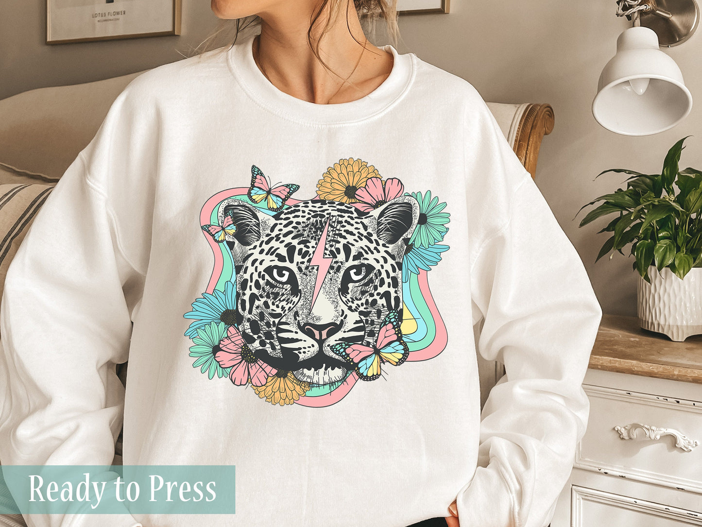 Retro Snow Leopard - Ready to Press DTF Transfers