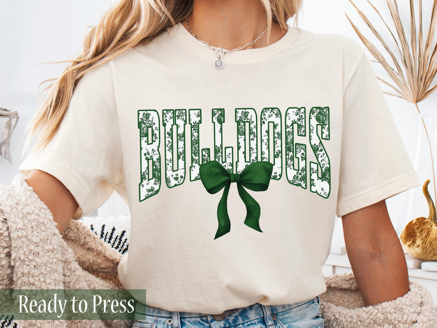 Coquette Chinoiserie Varsity Bulldogs - Ready to Press DTF Transfers