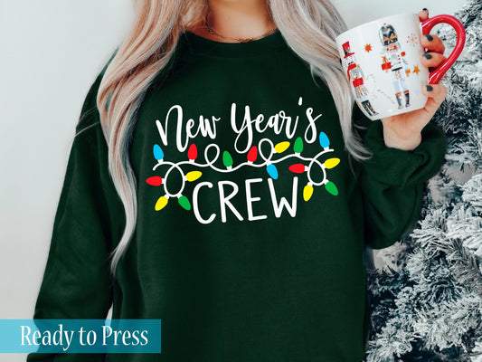 New Year's Crew Christmas Lights  - Ready to Press DTF Transfers