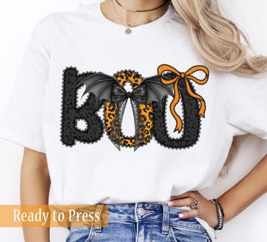 Shabby Chic Coquette Halloween Lace BOO - Ready to Press DTF Transfers