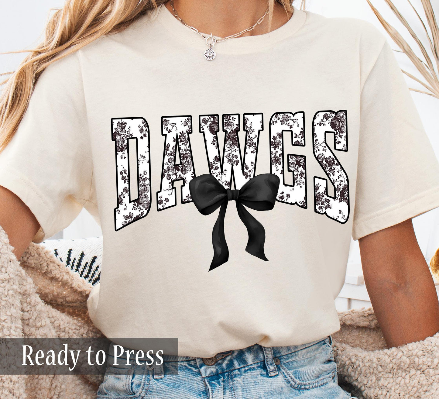 Coquette Chinoiserie Varsity DAWGS - Ready to Press DTF Transfers