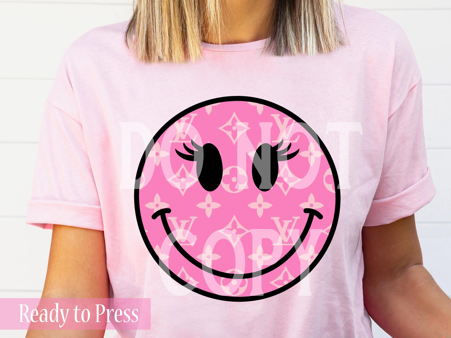 Preppy Pink Smiley Face - Ready to Press DTF Transfers