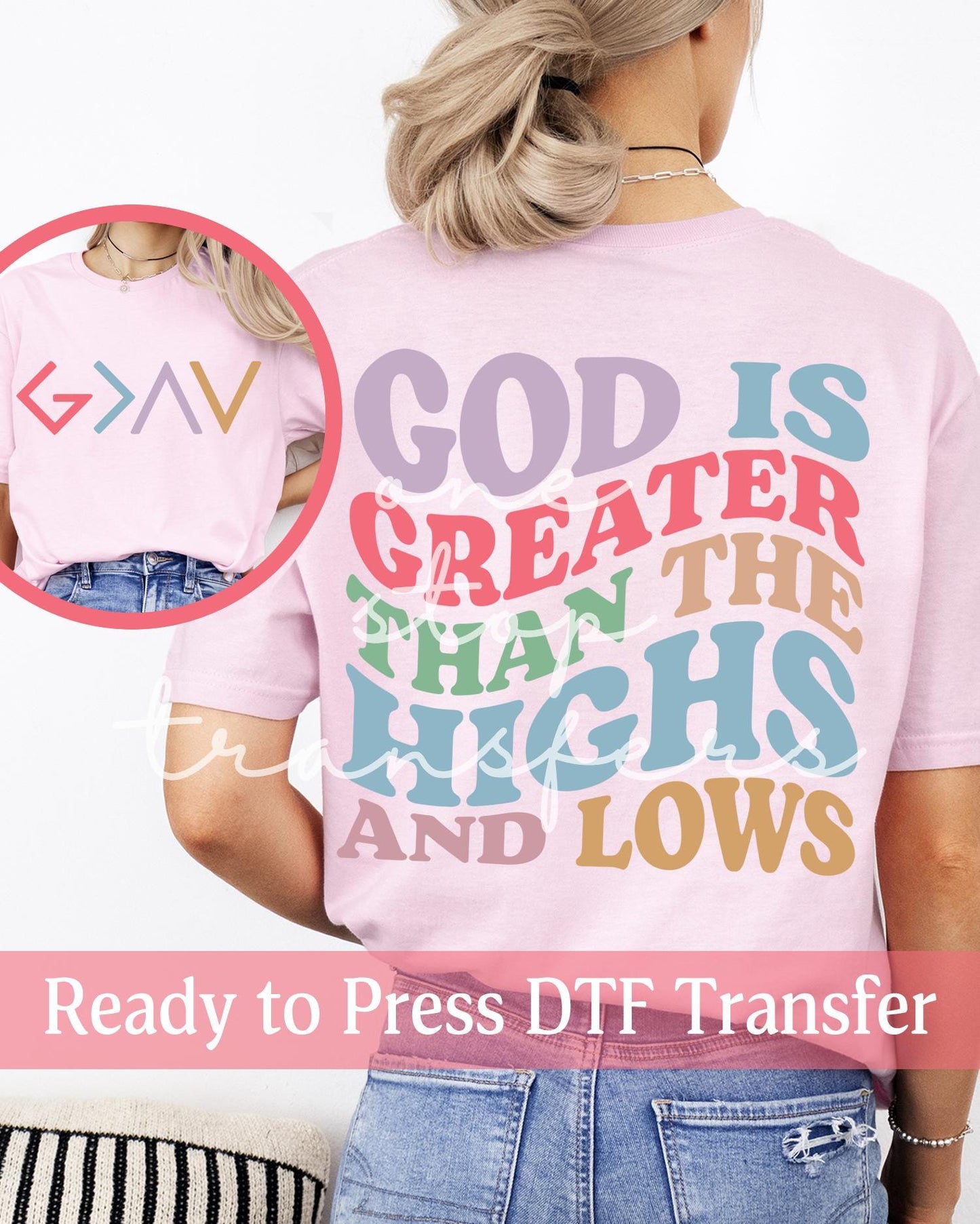 God is Greater Than the Highs and Lows - Ready to Press DTF Transfers