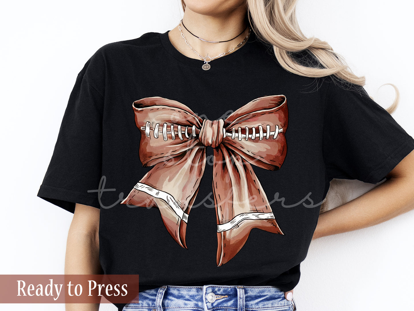 Coquette Football Bow - Ready to Press DTF Transfers