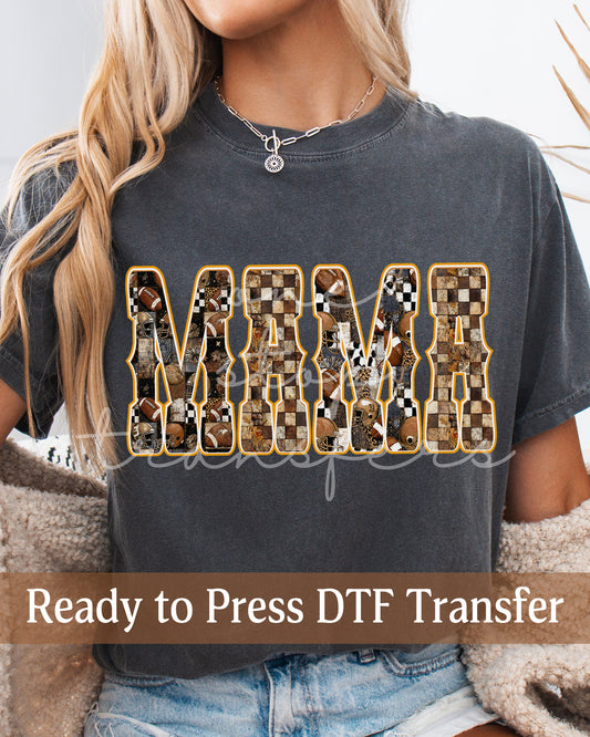 Checker Football MAMA - Ready to Press DTF Transfers