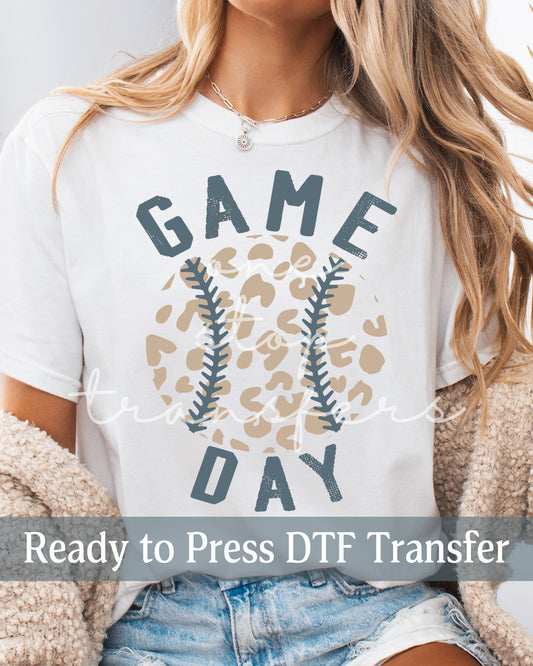 Muted Leopard Baseball Game Day- Ready to Press DTF Transfers