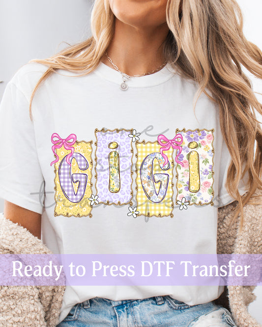 Spring Floral Gold Frames GIGI - Ready to Press DTF Transfers