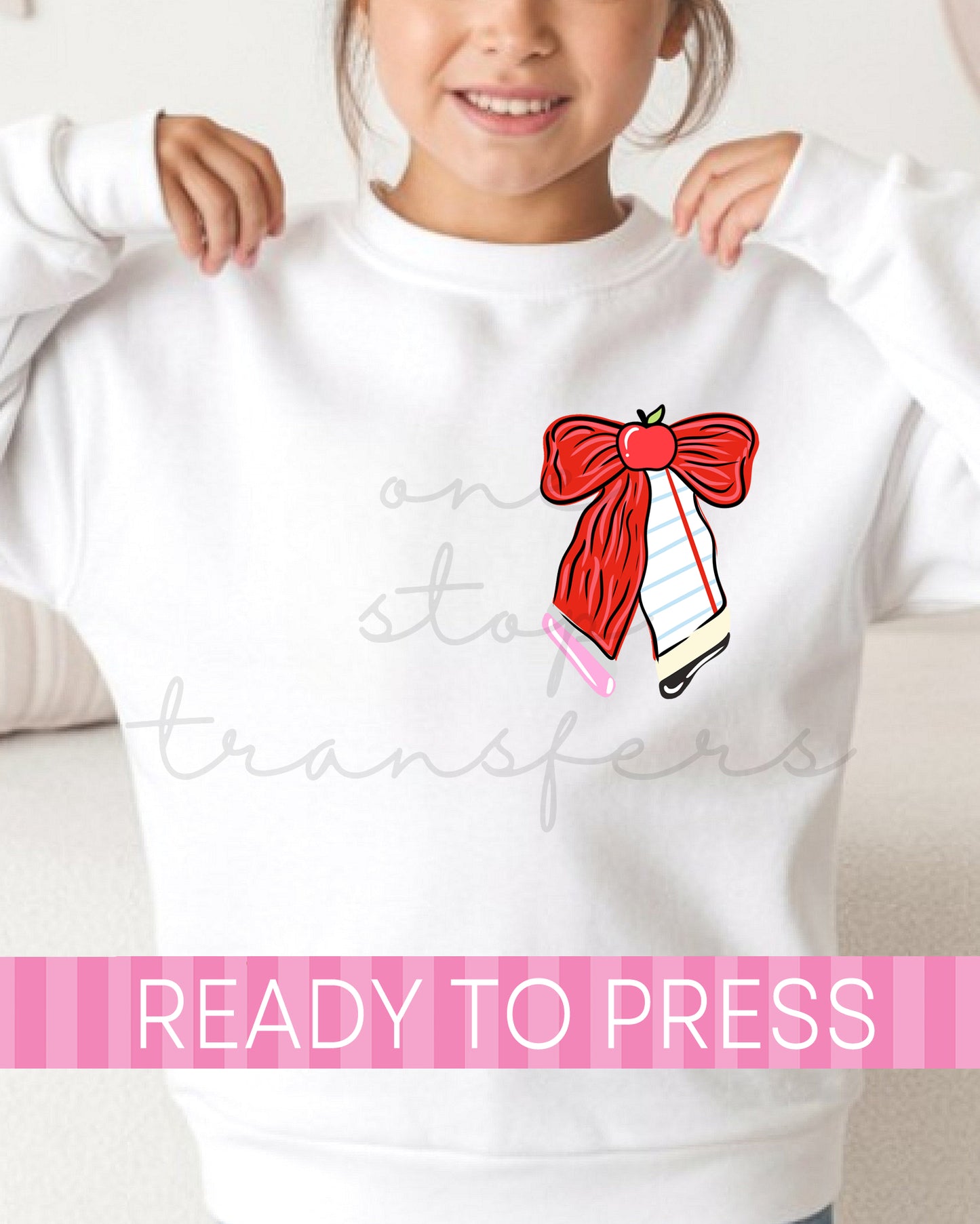 Pre-K - 5th Grade Scallop Gingham School Grades - Ready to Press DTF Transfers with Pocket
