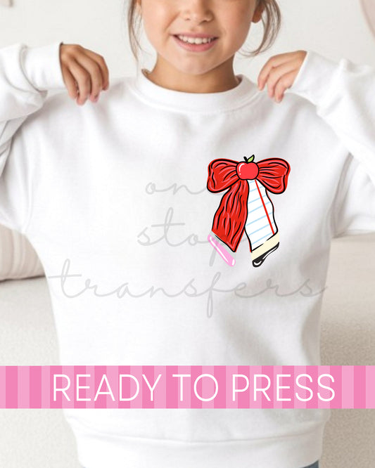 Pre-K - 5th Grade Scallop Gingham School Grades - Ready to Press DTF Transfers with Pocket
