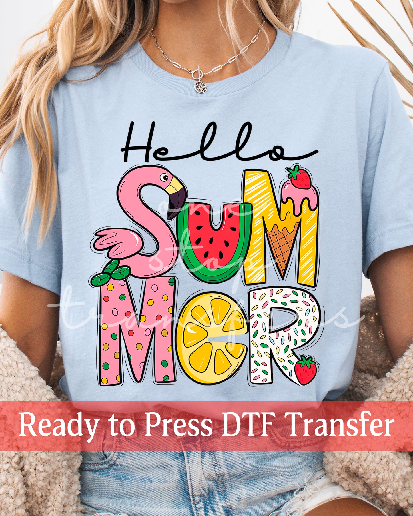 Hello Summer Doodle - Ready to Press DTF Transfers