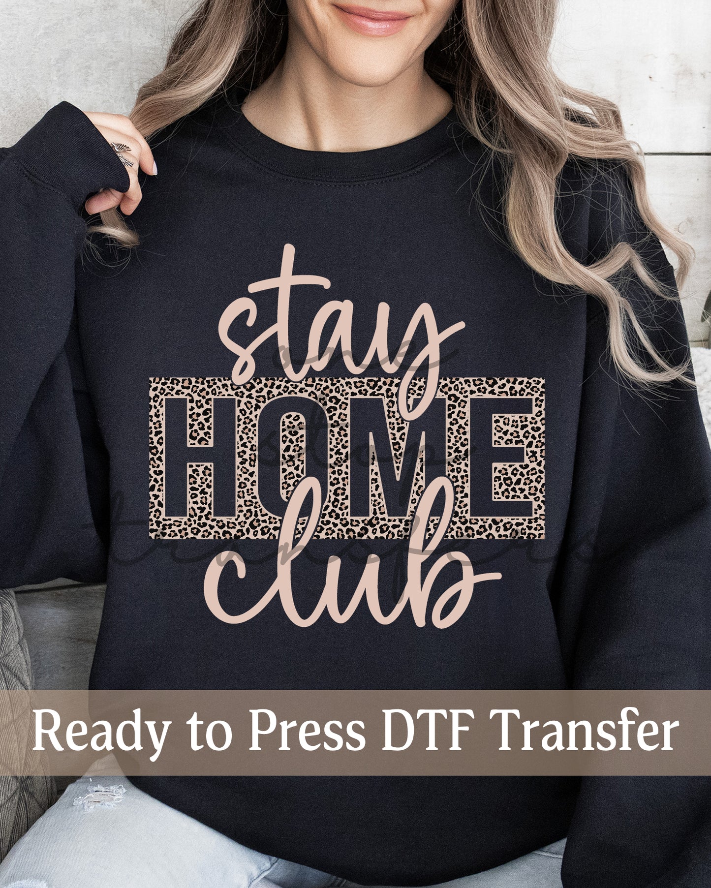 Leopard Stay Home Club - Ready to Press DTF Transfers