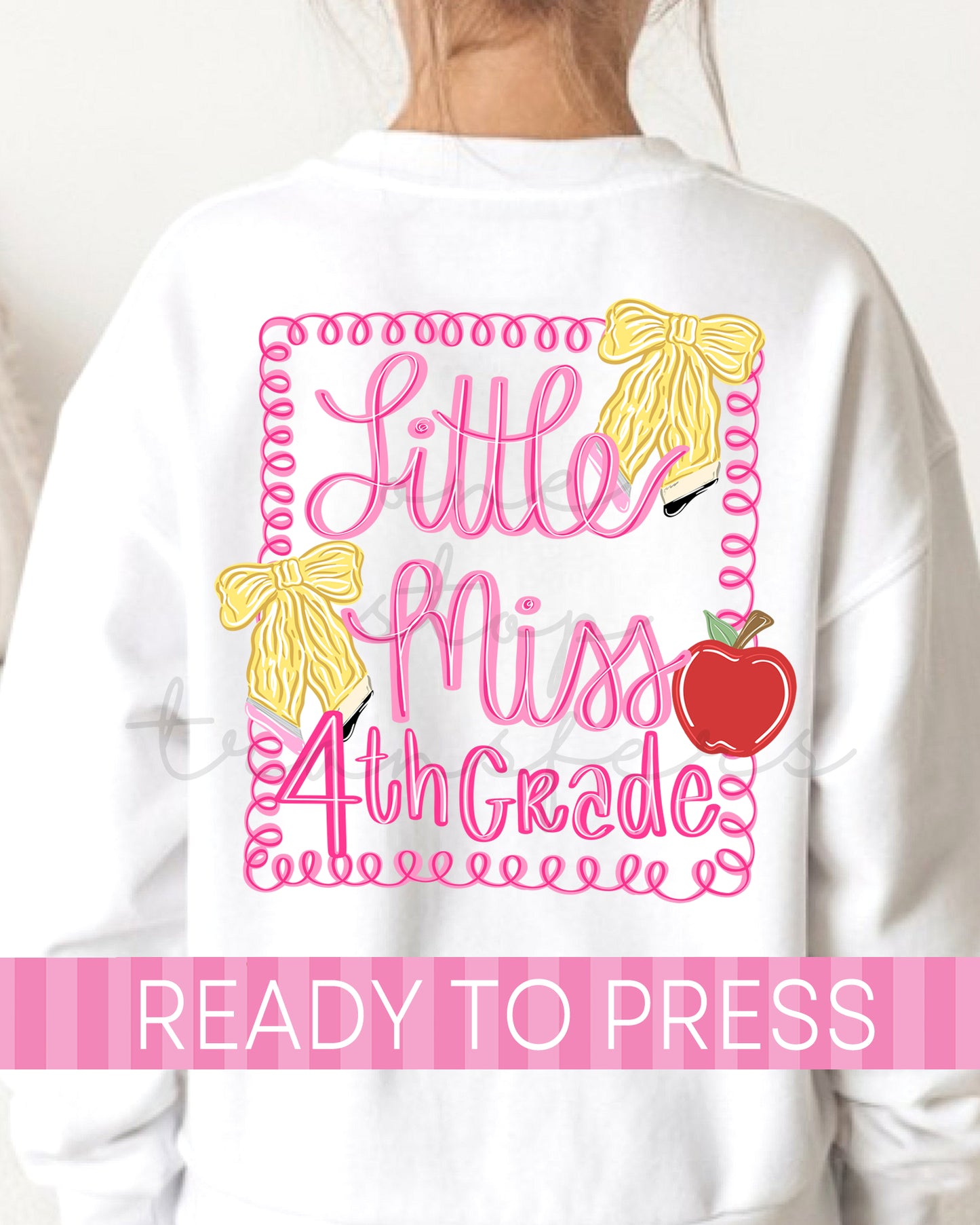 Pre-K - 5th Little Miss School Grade With Pocket - Ready to Press DTF Transfers