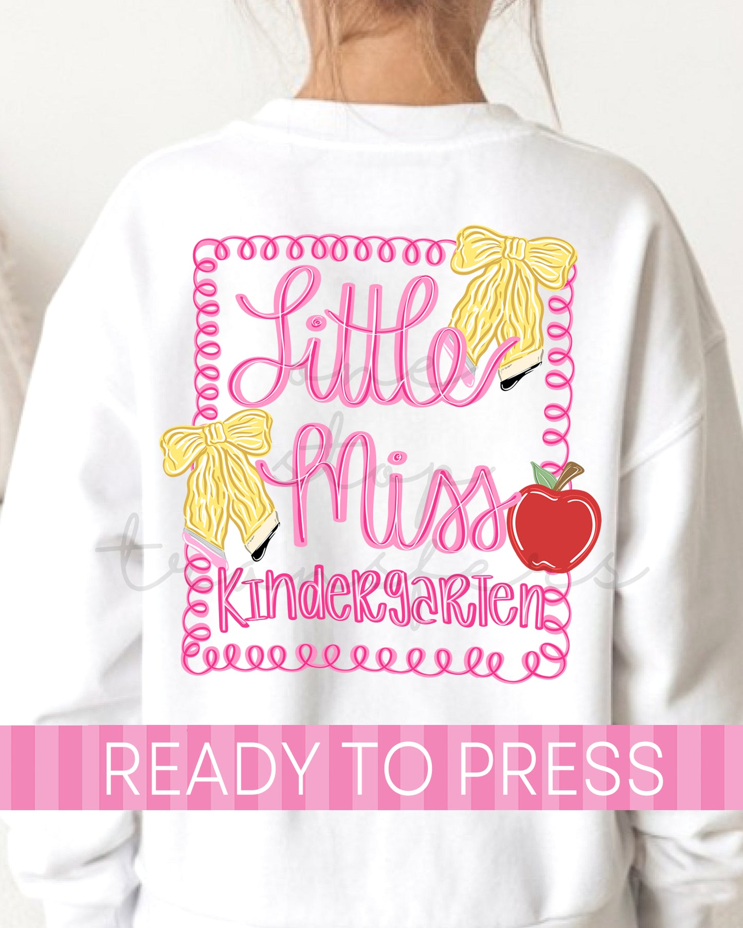 Pre-K - 5th Little Miss School Grade With Pocket - Ready to Press DTF Transfers