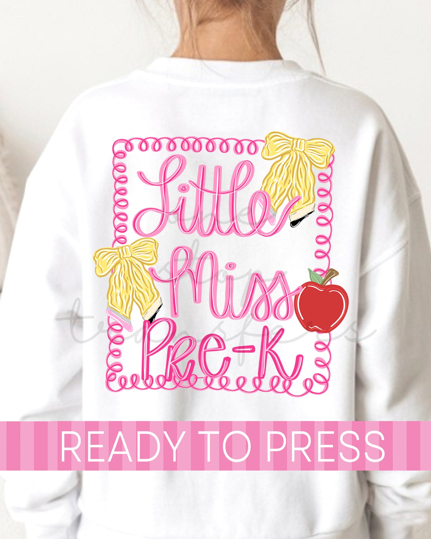 Pre-K - 5th Little Miss School Grade With Pocket - Ready to Press DTF Transfers