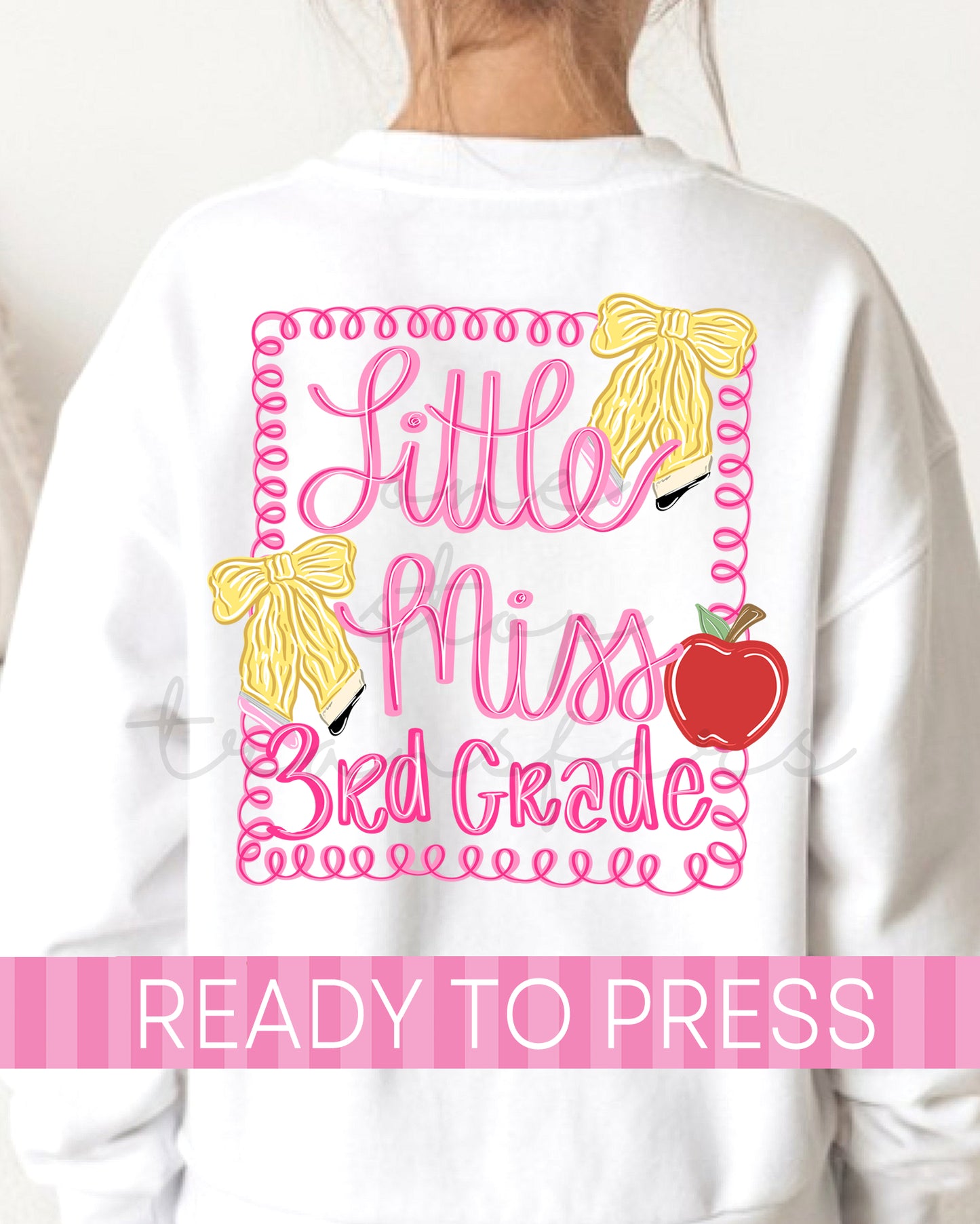 Pre-K - 5th Little Miss School Grade With Pocket - Ready to Press DTF Transfers
