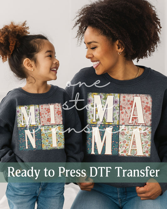 Boho Floral Mama or Mini Squares - Ready to Press DTF Transfers