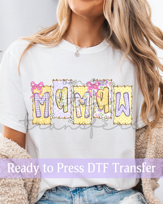 Spring Floral Gold Frames MAMAW - Ready to Press DTF Transfers