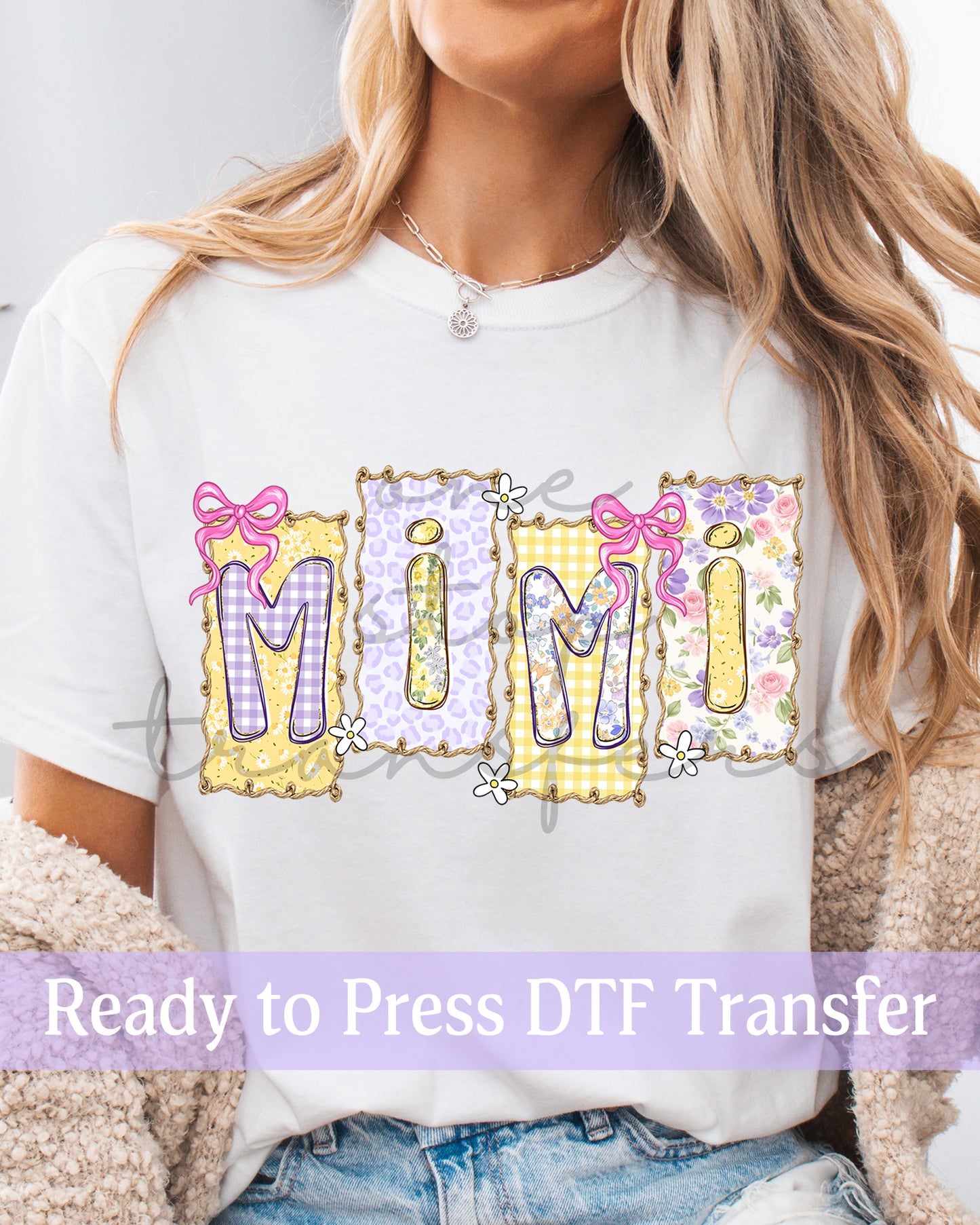 Spring Floral Gold Frames MIMI - Ready to Press DTF Transfers