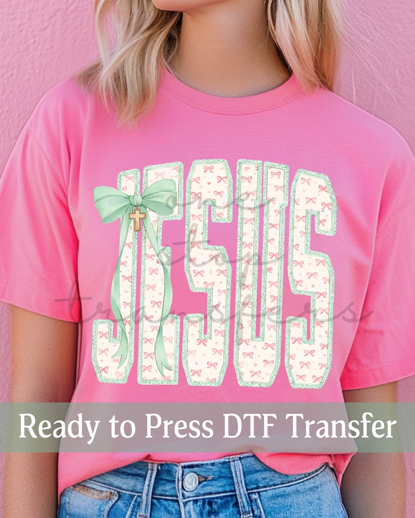 Mint Coquette Jesus - Ready to Press DTF Transfers