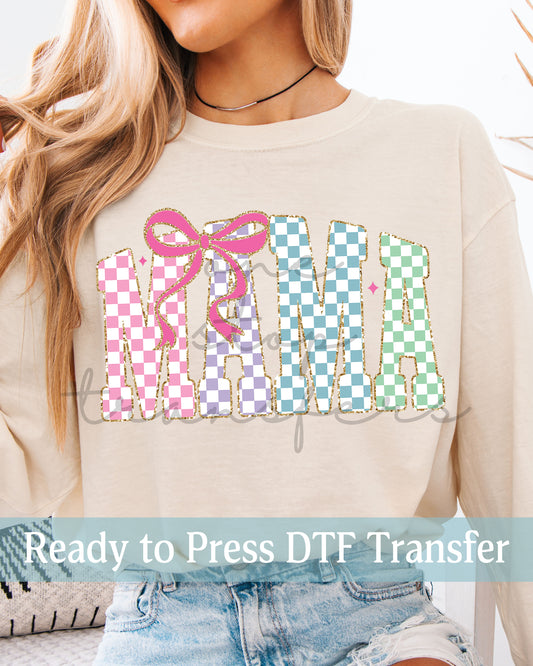 Coquette Pastel Checker MAMA - Ready to Press DTF Transfers