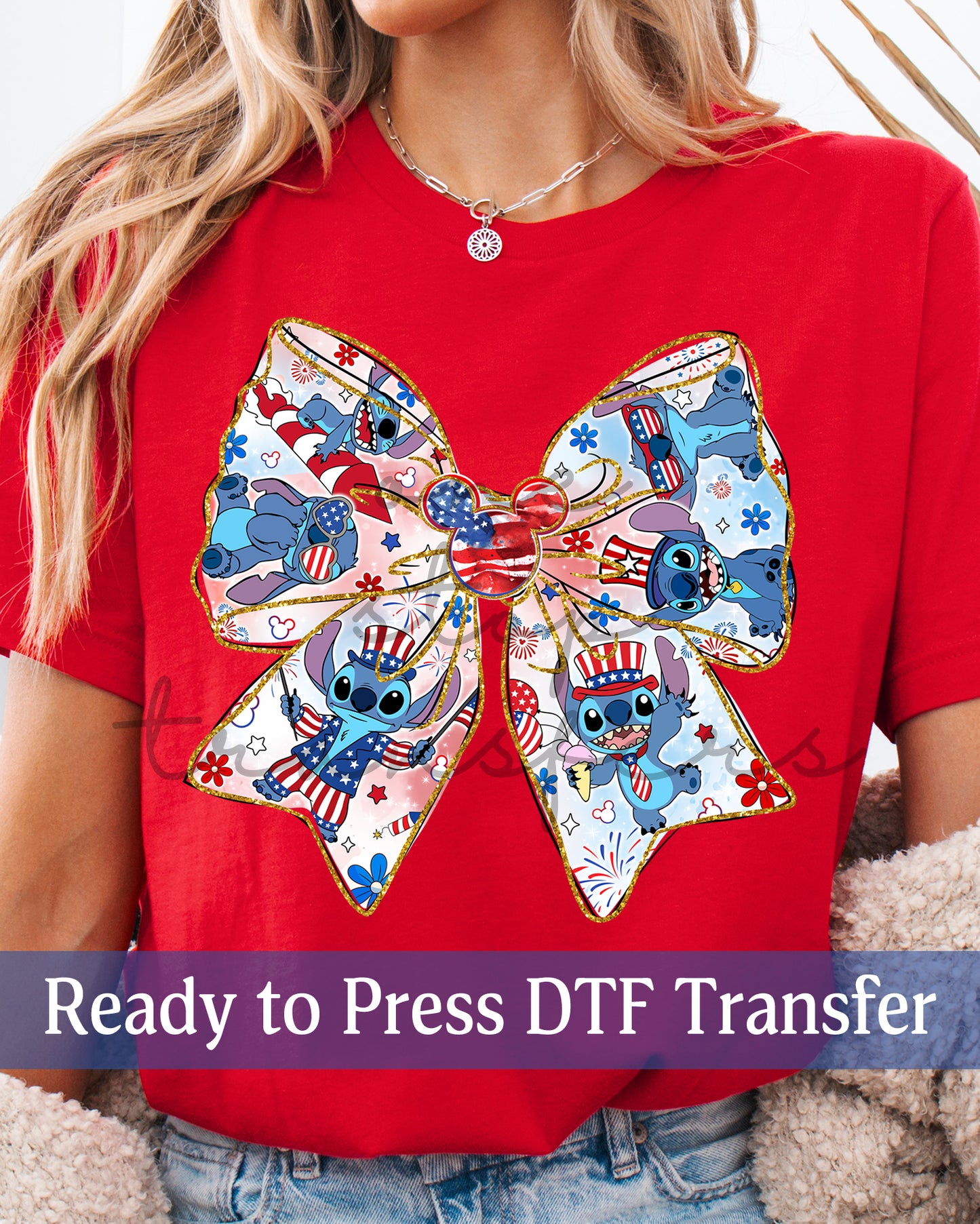 Patriotic Cartoon Bow - Ready to Press DTF Transfers