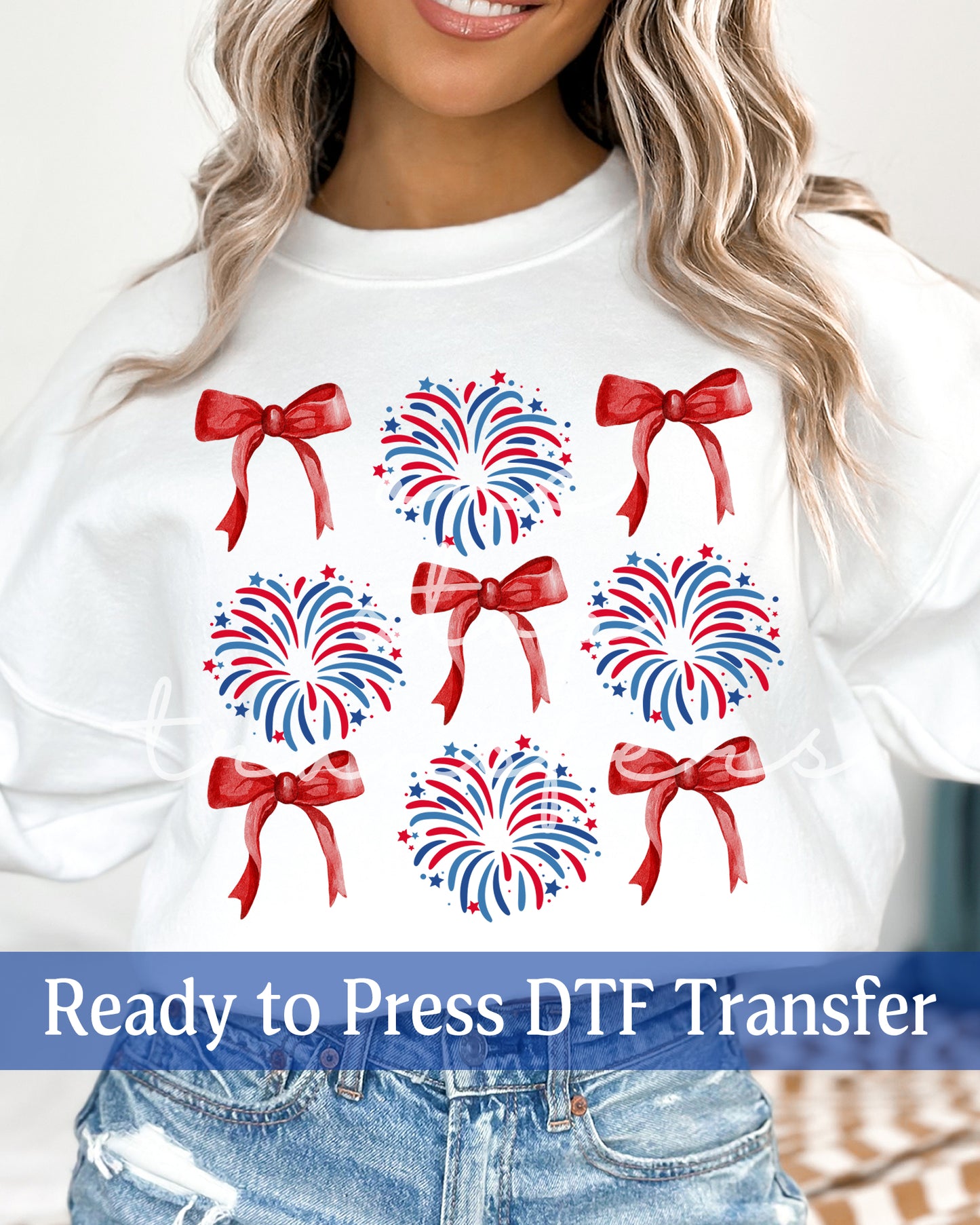 Patriotic Coquette Fireworks and Bows - Ready to Press DTF Transfers