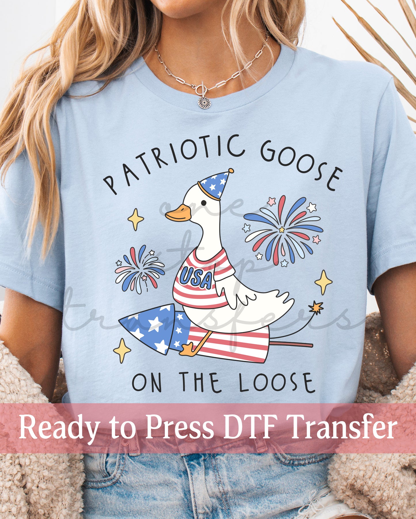 Patriotic Goose On The Loose - Ready to Press DTF Transfers