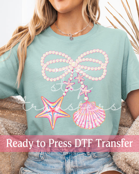 Coquette Pearls and Seashells - Ready to Press DTF Transfers
