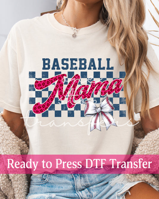 Checker Coquette Baseball Mama - Ready to Press DTF Transfers