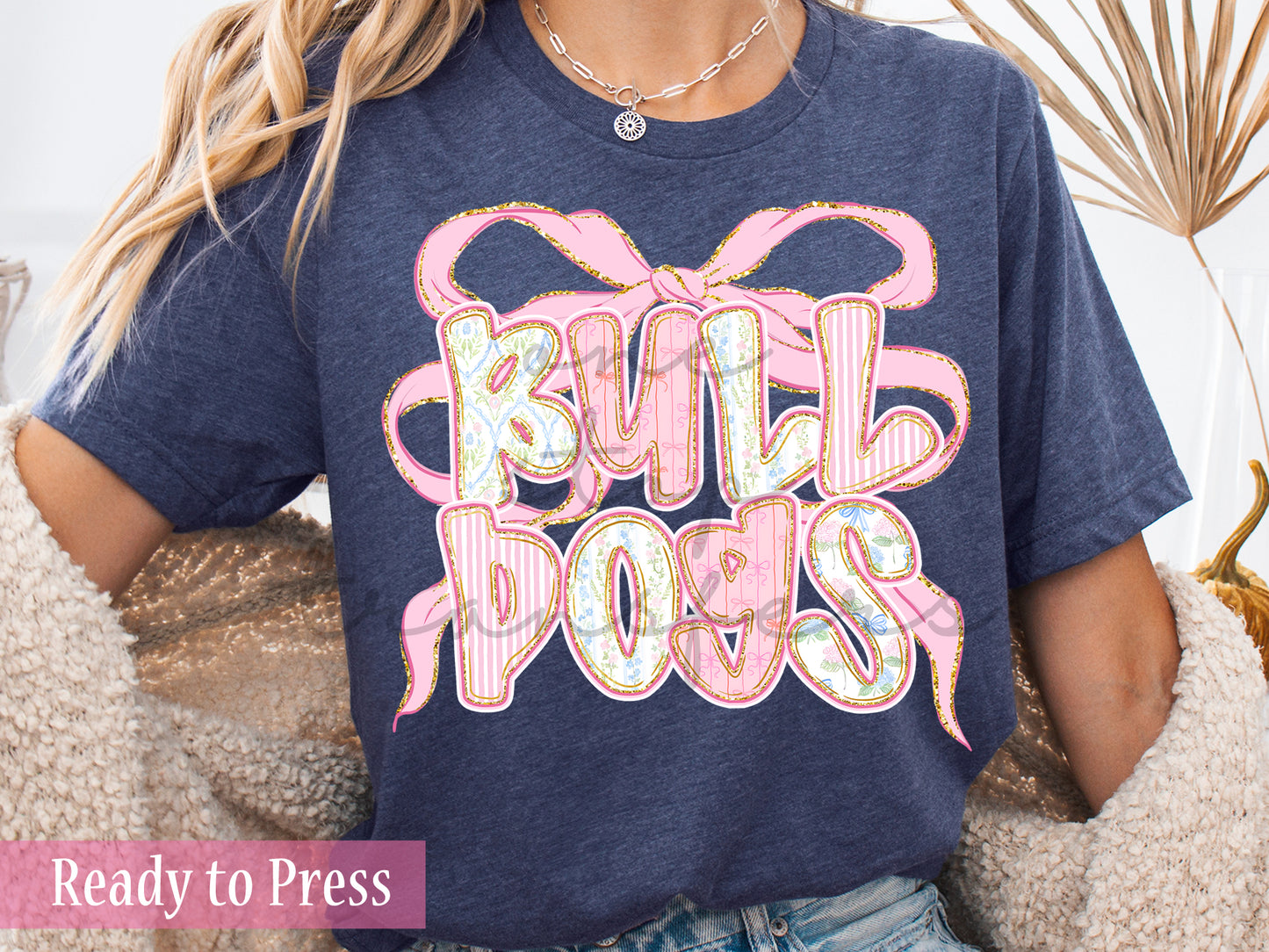 Preppy Pink Coquette Bulldogs - Ready to Press DTF Transfers