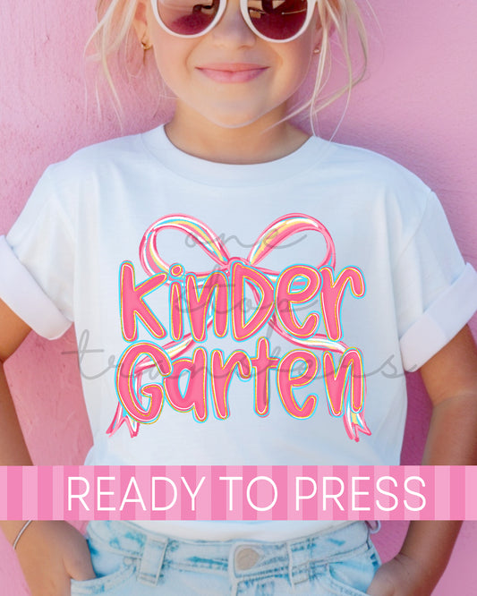 Pre-K - 4th Grade Pink Coquette School Grades - Ready to Press DTF Transfers