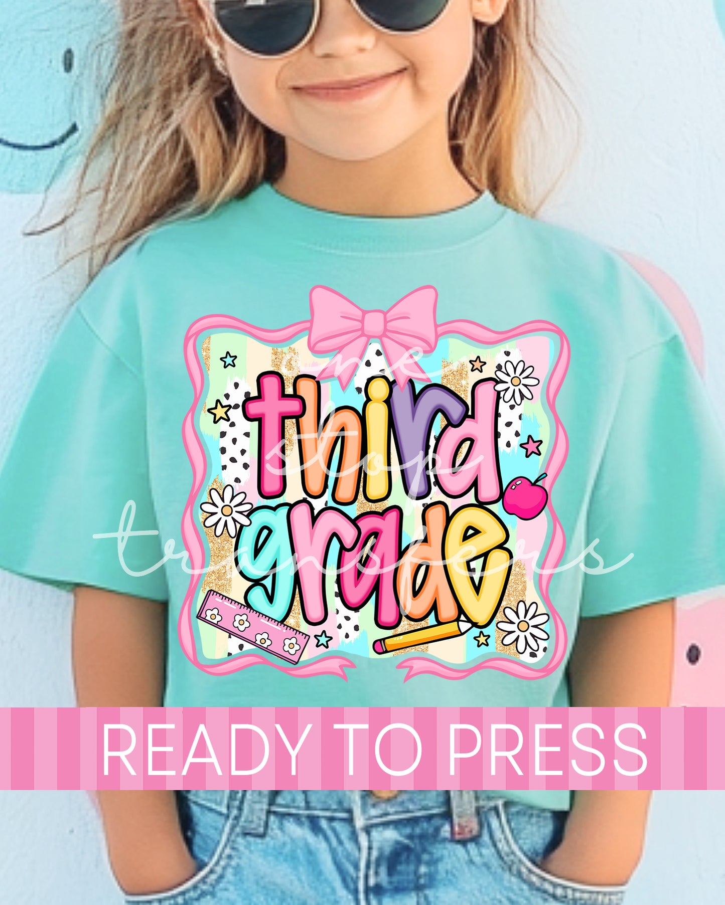 Pre-K - 6th Grade Coquette Box School Grades - Ready to Press DTF Transfers